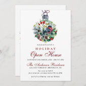 Weihnachtsfolien & Red Bird Holiday Open House Einladung (Vorne/Hinten)