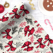 Weihnachtsfolien Red Bows Geschenkpapier