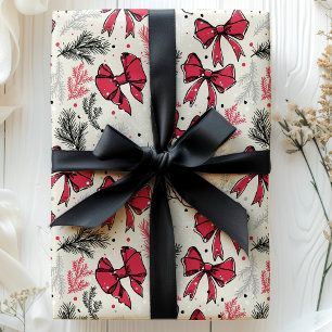 Weihnachtsfolien Red Bows Geschenkpapier