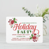 Weihnachtsfolien Rotes und Grünes Weihnachtsfest P Einladung (Stehend Vorderseite)