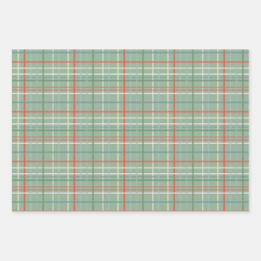 Weihnachtsfolien, Streifen und Kariert Geschenkpapier Set (Vorderseite)