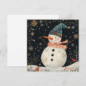 WeihnachtsFolklore Snowman Art Feiertagskarte (Vorne/Hinten)