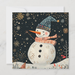 WeihnachtsFolklore Snowman Art Feiertagskarte