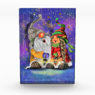 Weihnachtsfoto-Block-Paar-Gnome-Singen Fotoblock