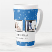 Weihnachtsfoto Collage Blue Snowflake Familie Milchtasse (Rechte Ecke)