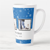 Weihnachtsfoto Collage Blue Snowflake Familie Milchtasse (Rechts)