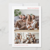 Weihnachtsfoto Collage Family Pink Feiertagskarte (Vorderseite)