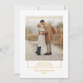 Weihnachtsfoto-Collage Goldene Festtagskarte Einladung