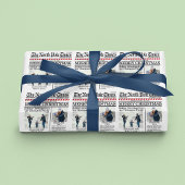 Weihnachtsfoto Collage Holiday Red Zeitung Geschenkpapier Set