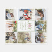 Weihnachtsfoto Collage Joy Typografy Snowflake Fleecedecke (Vorderseite (Horizontal))