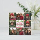 Weihnachtsfoto Collage mit rustikalem Pine Feiertagskarte (Stehend Vorderseite)