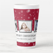 Weihnachtsfoto Collage Red Snowflake Familie Milchtasse (Vorderseite)