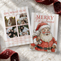 Weihnachtsfoto der Familie mit Vintage-Santa