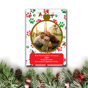 Weihnachtsfoto für neue Hundeeltern anpassen Feiertagskarte