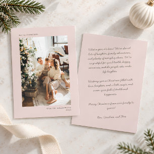 Weihnachtsfoto Handschriftliche Schrift Rosa Feiertagskarte