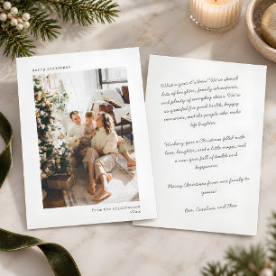 Weihnachtsfoto Handschriftliches Skript Weiß Feiertagskarte