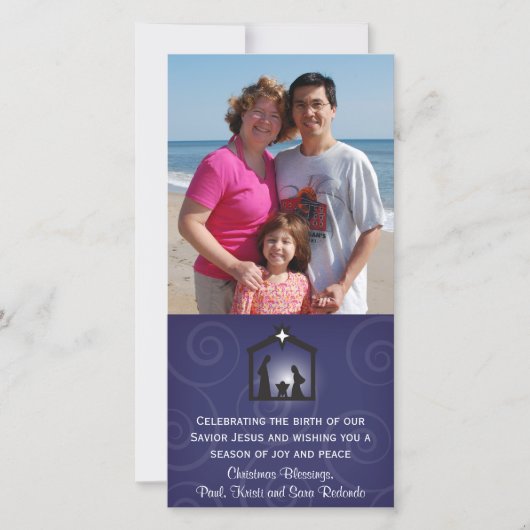 Weihnachtsfoto-Karte Mitternacht Weihnachten (Vorderseite)