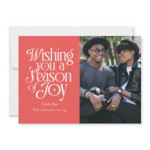Weihnachtsfoto-Karte 'Saison der Freude' personali