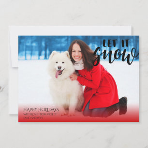 Weihnachtsfoto Lass es schneien Pinsel Schrift Feiertagskarte