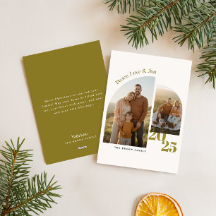 Weihnachtsfoto mit Frieden Liebe Freude Minimalist Feiertagskarte