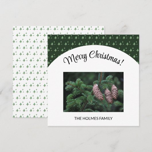 Weihnachtsfoto mit illustriertem Baum-Muster (Vorne/Hinten)