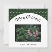 Weihnachtsfoto mit illustriertem Baum-Muster (Vorderseite)