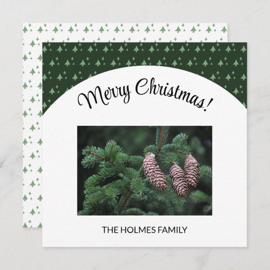 WeihnachtsFoto mit Illustriertem Baummuster (Vorne/Hinten)