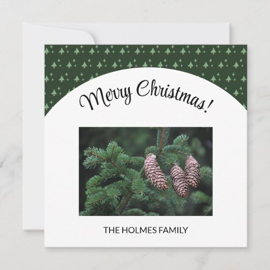 WeihnachtsFoto mit Illustriertem Baummuster (Vorderseite)