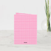 Weihnachtsfoto mit rosa Gingham-Muster Feiertagskarte (Rückseite)
