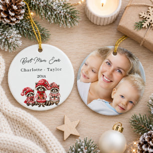 Weihnachtsfoto mit Wasserfarbe - Beste Mama Waschb Keramik Ornament