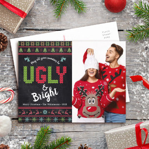 Weihnachtsfoto Nordischer hässlicher Pullover Spaß Feiertagspostkarte