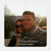 Weihnachtsfoto Ornament Aus Metall (Vorderseite)