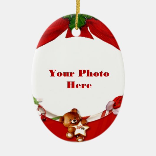 WeihnachtsFoto-Rahmen Keramikornament (Vorne)