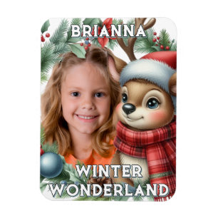 Weihnachtsfoto Rentier Winter Wonderland Magnet