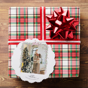 Weihnachtsfoto Rosa Schleife Coquette Girlande Fei Ornament Karte