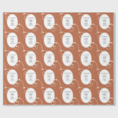 WeihnachtsFoto-Schablone - orange Strick-Muster Geschenkpapier (Flach)