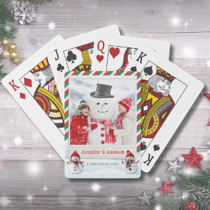 Weihnachtsfoto-Schneemann-Spiel Urlaub Spielkarten