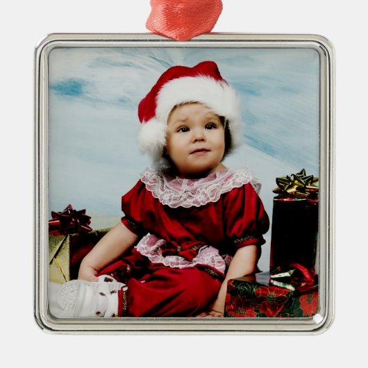 WeihnachtsFoto-Verzierung Ornament Aus Metall (Vorne)