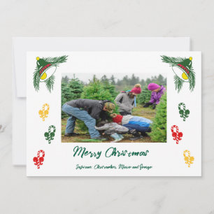 Weihnachtsfoto & Zuckerrohre, florale Weihnachtsgl Feiertagskarte