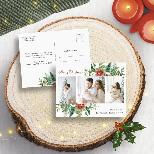 WeihnachtsfotoCollage Feiertagspostkarte