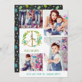 WeihnachtsfotoCollage | Weltfrieden Feiertagskarte (Vorne/Hinten)