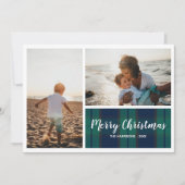 Weihnachtsfotografie Collage Black Watch Kariert Feiertagskarte (Vorderseite)