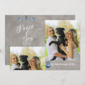 Weihnachtsfotokarte blau verziert feiertagskarte (Vorne/Hinten)