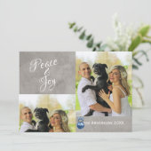 Weihnachtsfotokarte blau verziert feiertagskarte (Stehend Vorderseite)