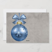Weihnachtsfotokarte blau verziert feiertagskarte (Rückseite)