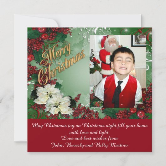 Weihnachtsfotokarte Feiertagskarte (Vorderseite)