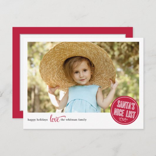 Weihnachtsfotokarte Feiertagspostkarte (Vorne/Hinten)