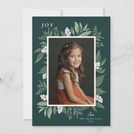 Weihnachtsfotokarte für botanische Rahmen Ankündigung