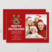 Weihnachtsfotokarte für den Spaß Rentiere Einladung (Vorne/Hinten)