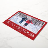 Weihnachtsfotokarte für Feiertage in Rot (Gedreht)